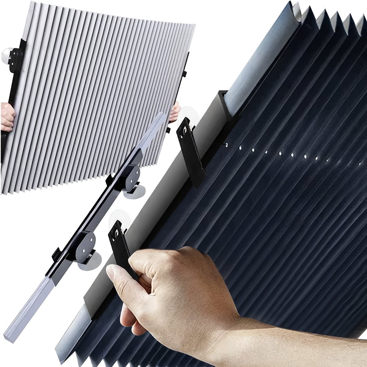Car window roller blind UV protection adjustable