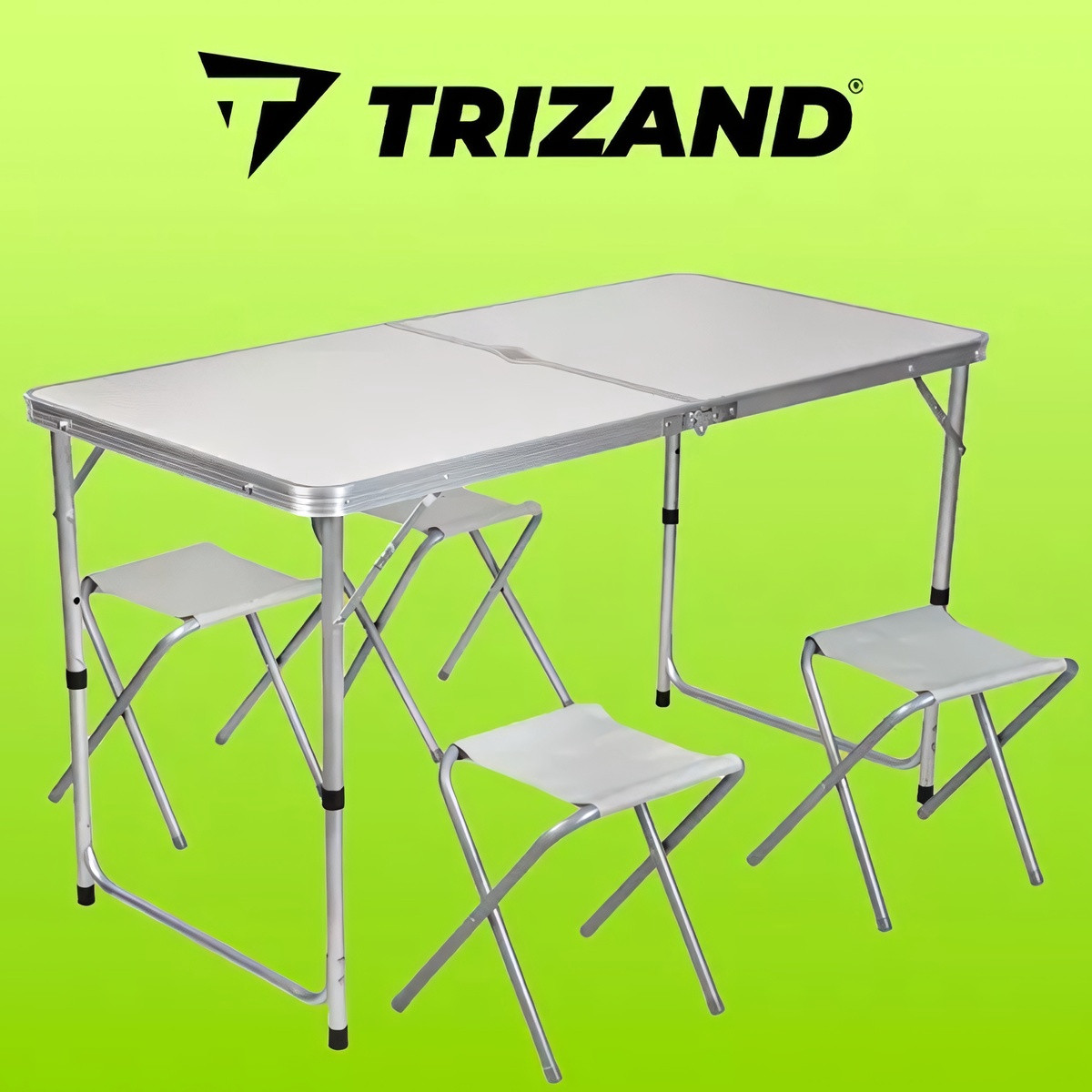 Table de camping réglable + 4 chaises pliantes