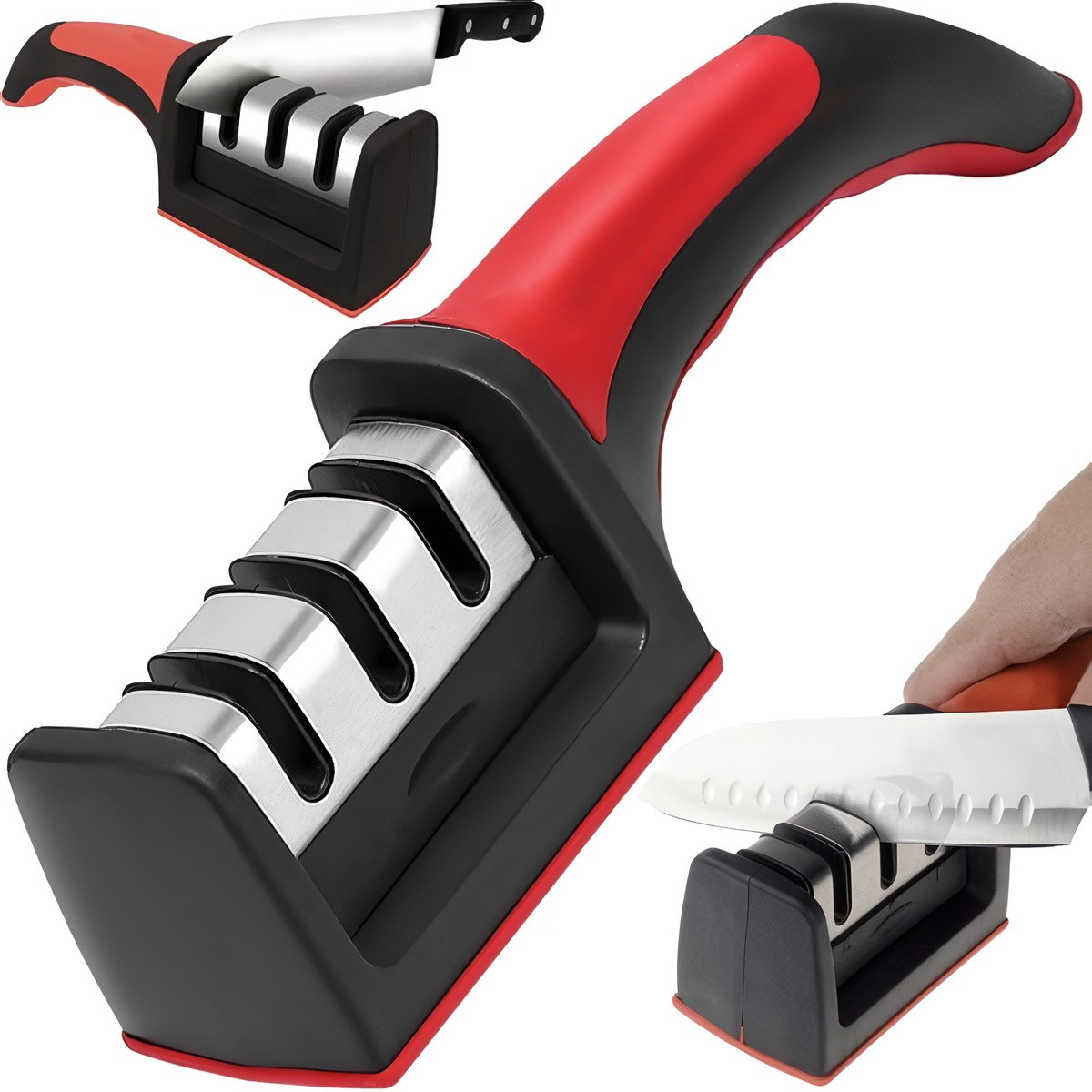 Knife Sharpener 3 Steps Ergonomic Handle