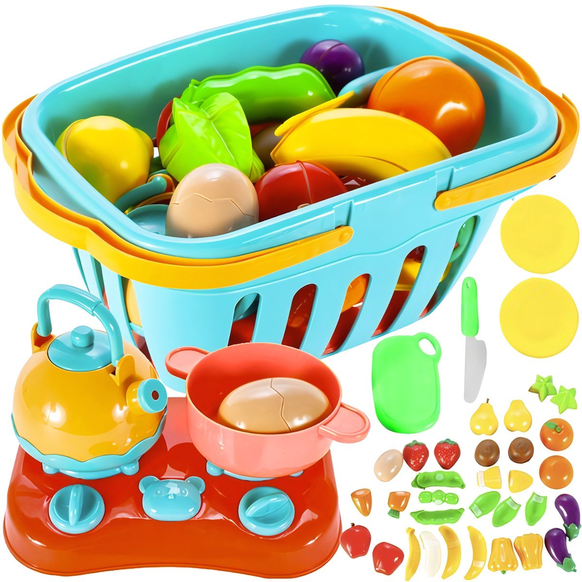 Colorful Vegetable Set with Cutting Function & Stove