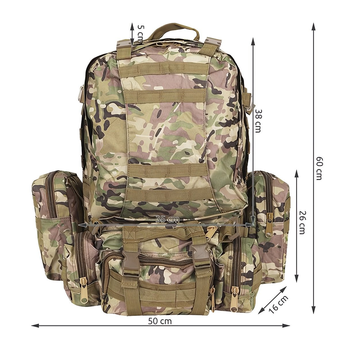 Waterproof Military Backpack 45L with MOLLE system