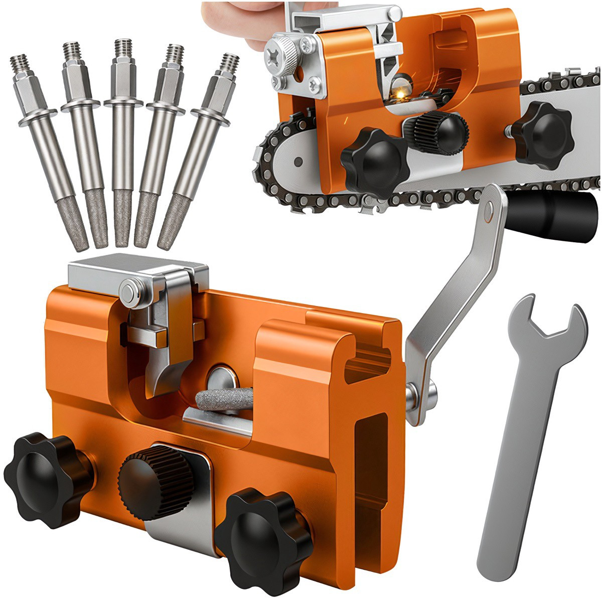 Manual Chain Sharpener, Adjustable Angle, Portable