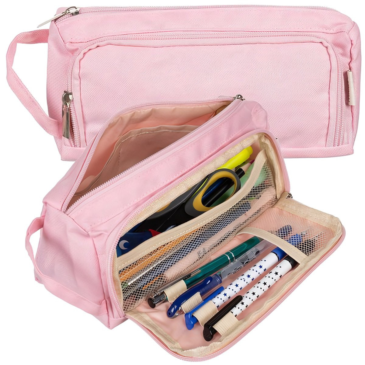 Trousse double extensible - rose