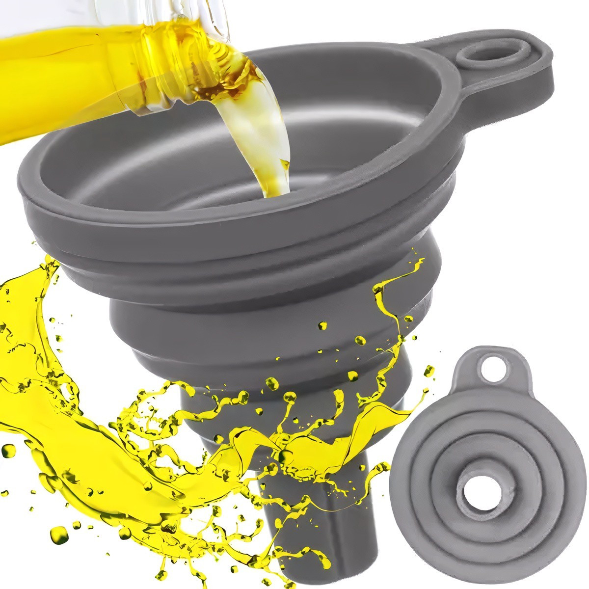 Collapsible Silicone Funnel - Compact and Durable