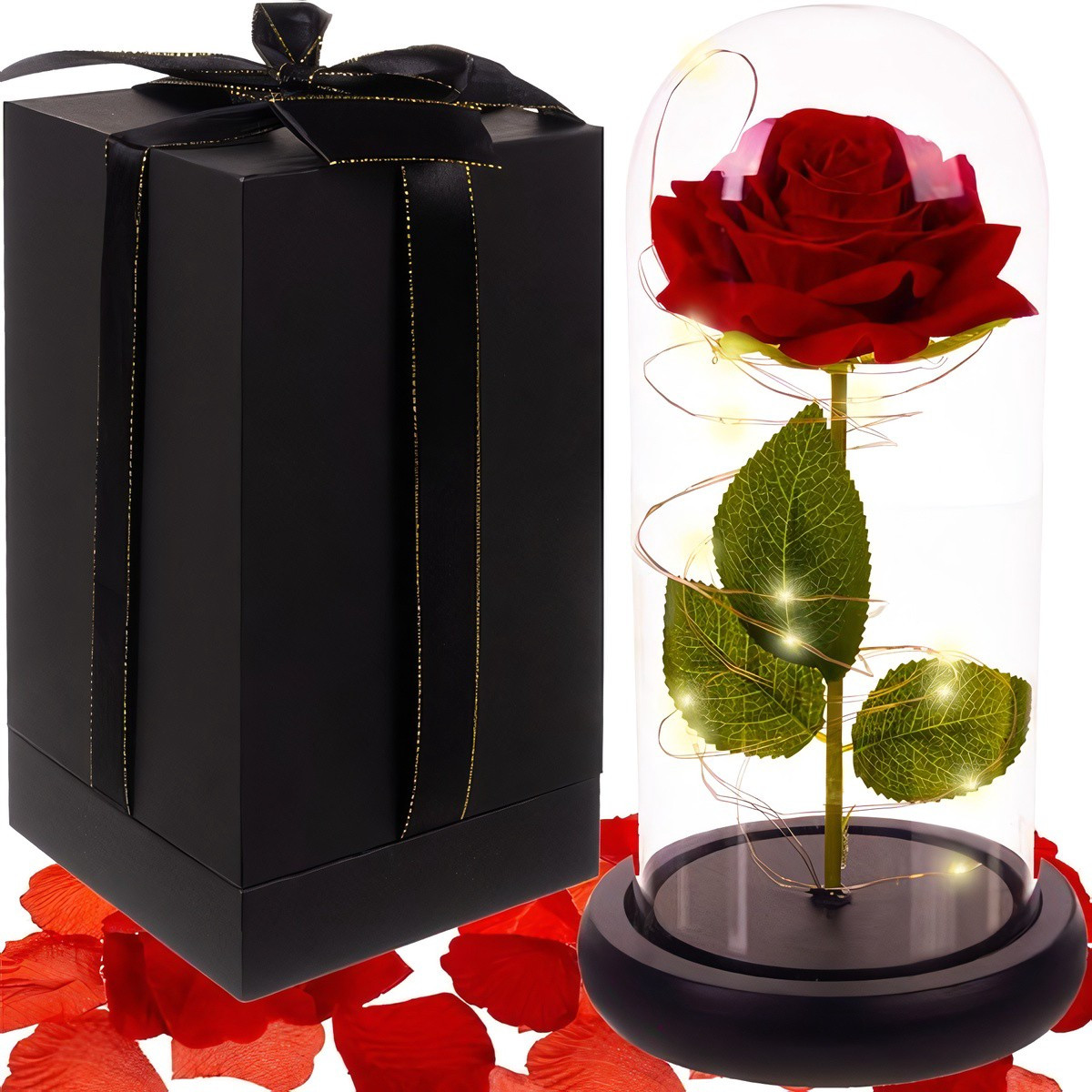 Rosa Eterna em Vidro com LED - Presente e Decoração Perfeitos