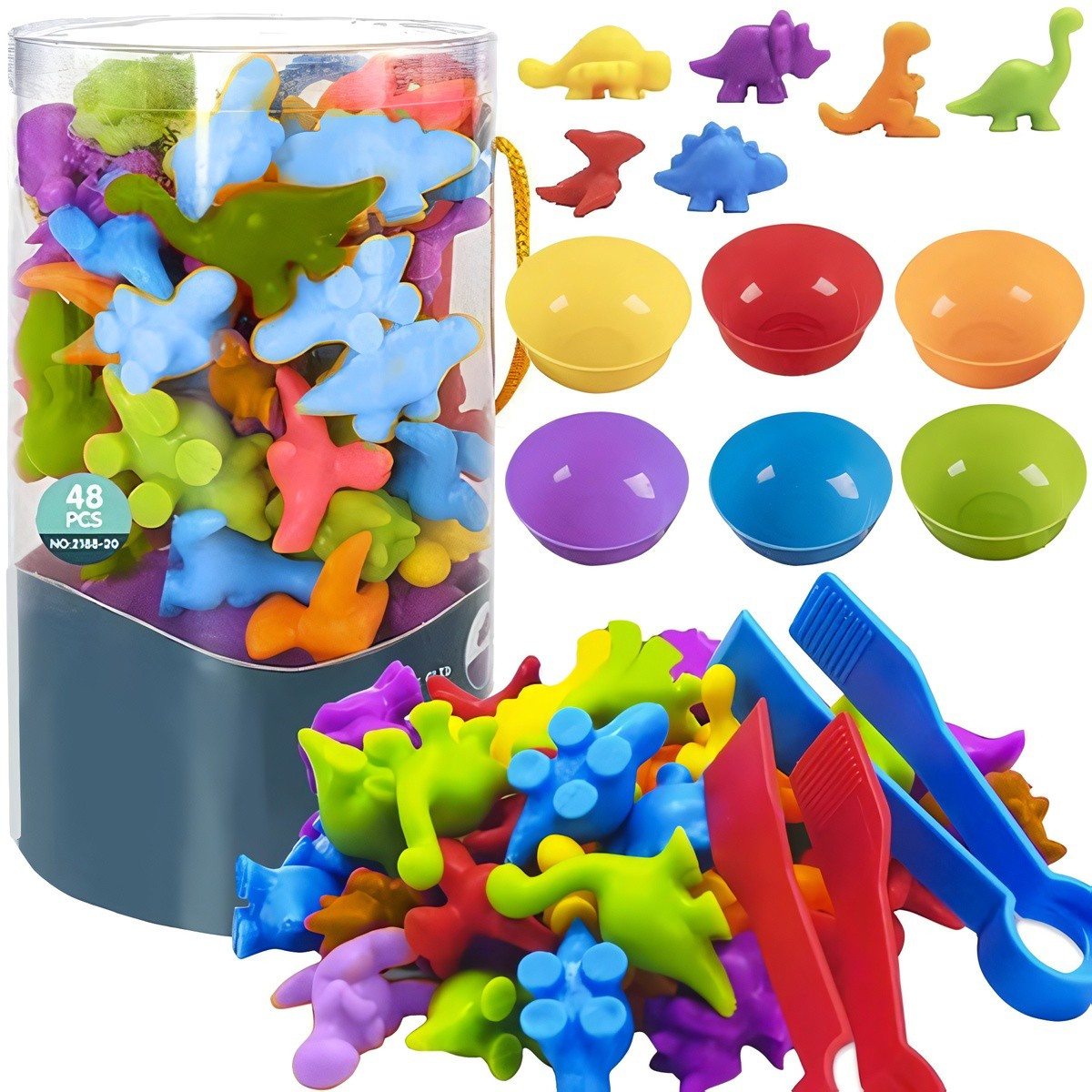 Dinosaur Sorting Set: Learn Colors & Counting