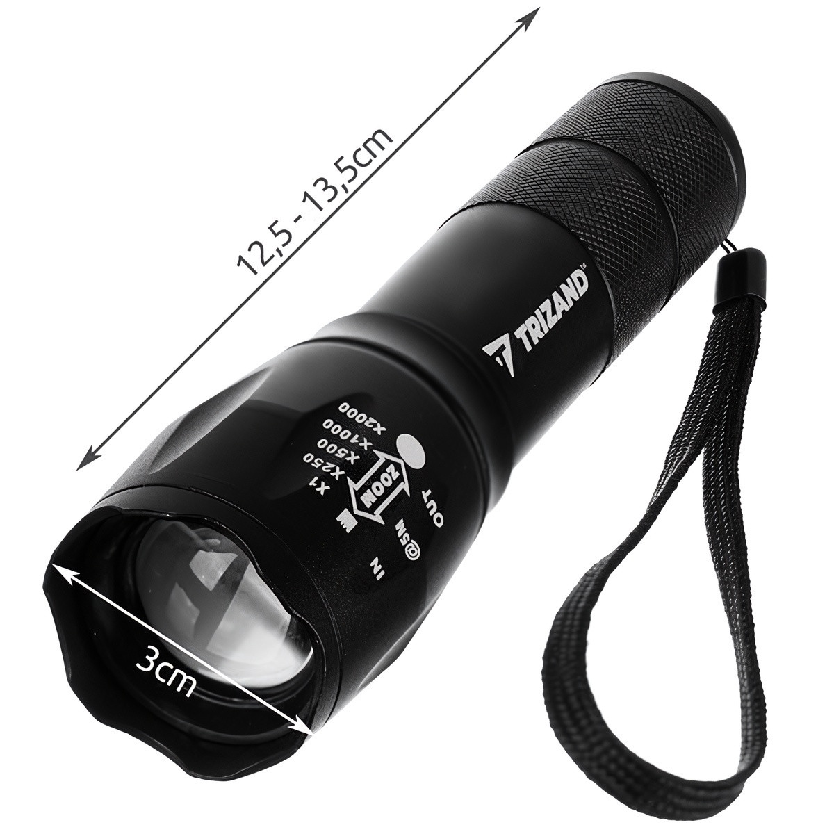 Waterproof LED Flashlight with USB and 3 Light Modes