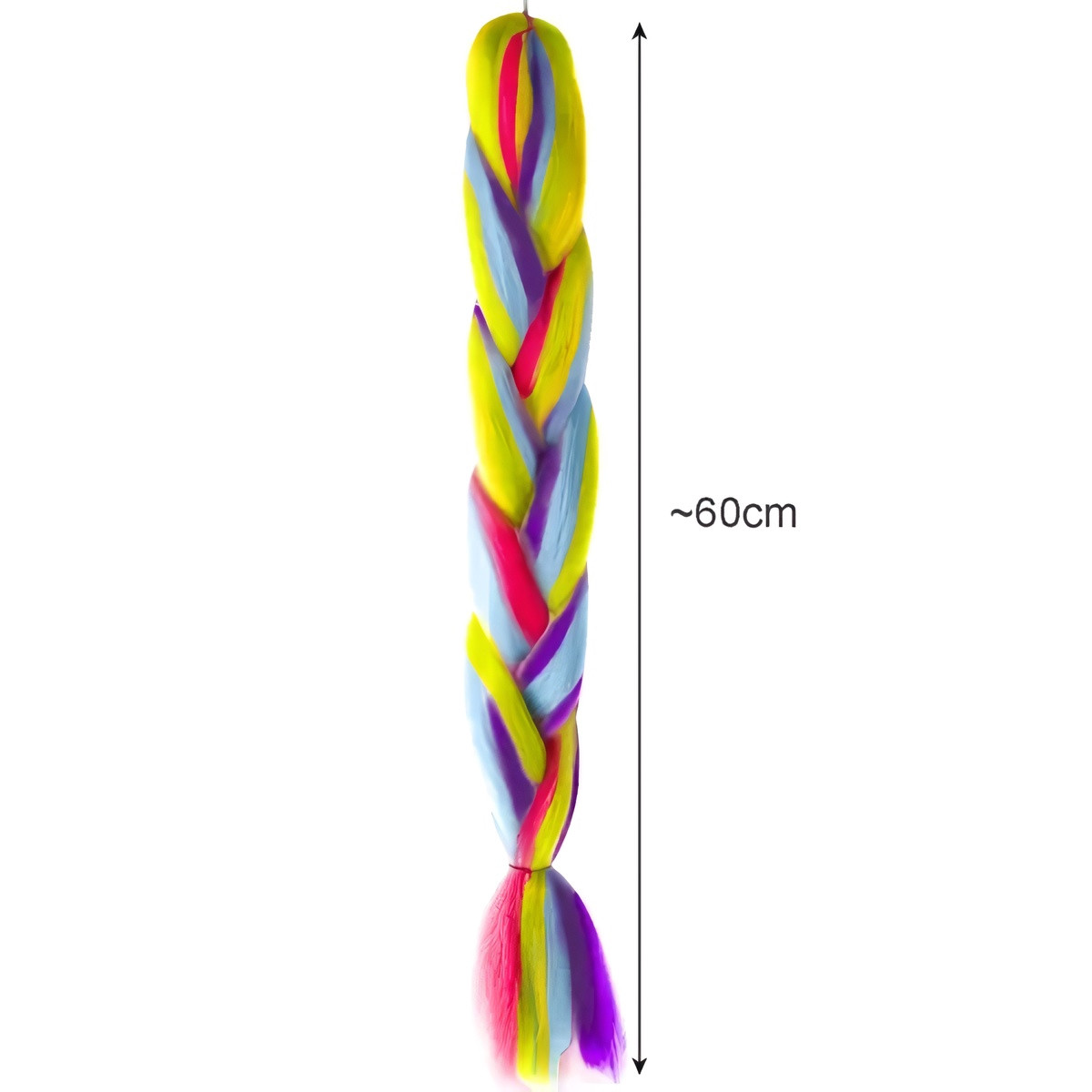 Regenbogenfarbene synthetische Zöpfe