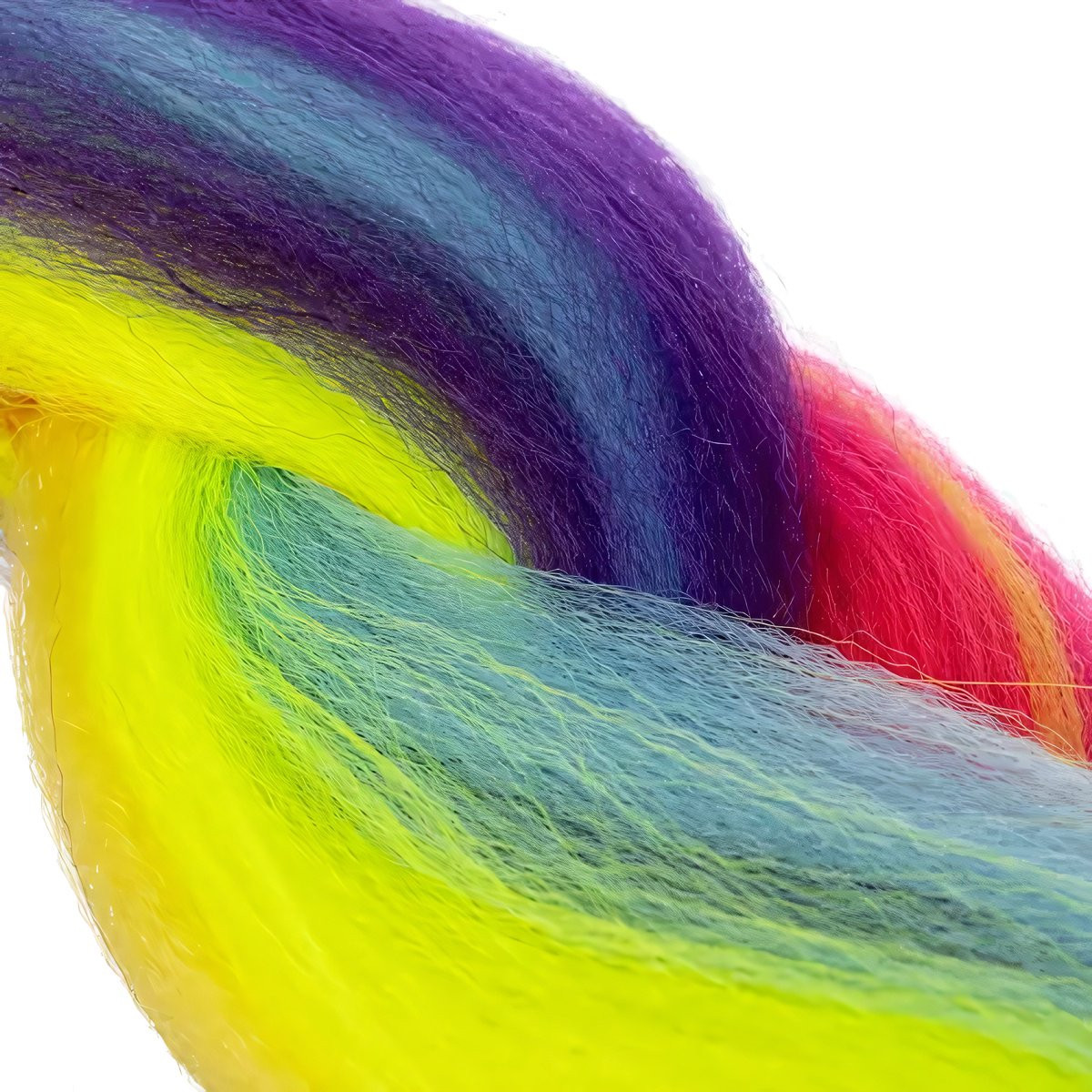 Regenbogenfarbene synthetische Zöpfe
