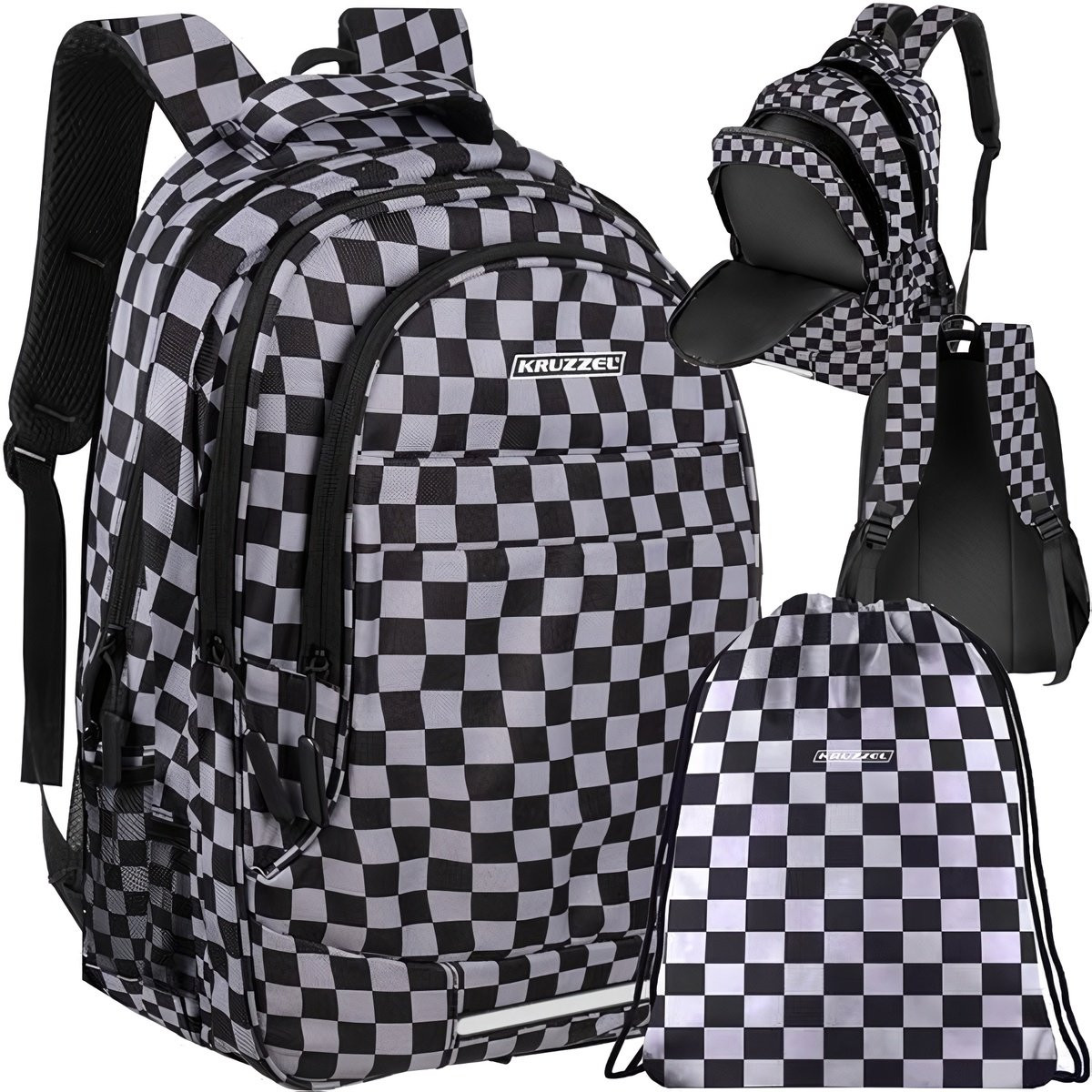 Backpack 22L Checkered Pattern Waterproof