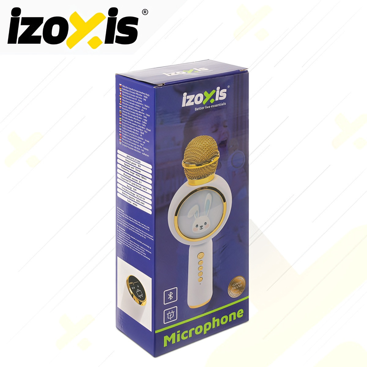 Microfono Karaoke Bluetooth wireless per bambini, bianco
