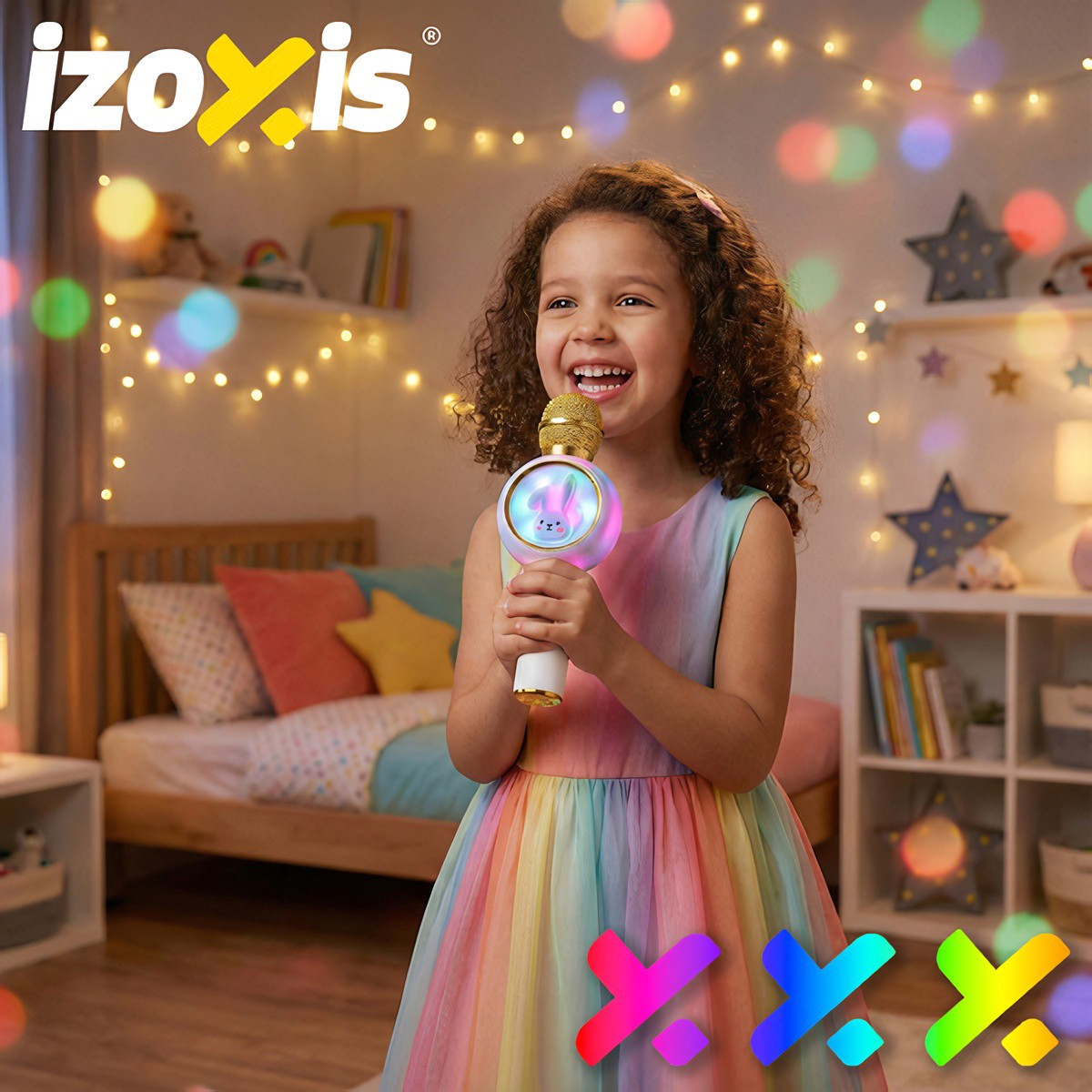 Microfono Karaoke Bluetooth wireless per bambini, bianco