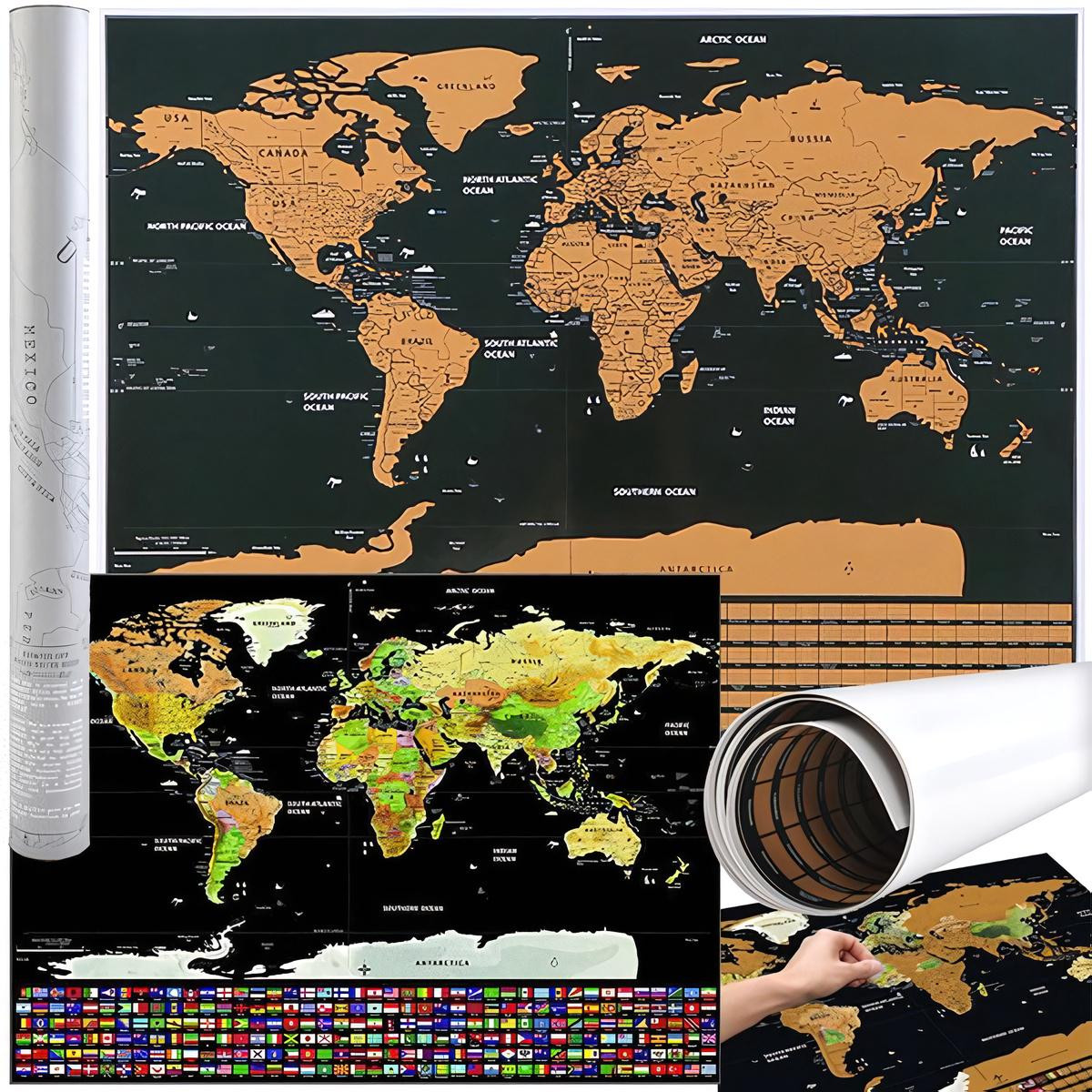 Scratch map The World with Flags 23443