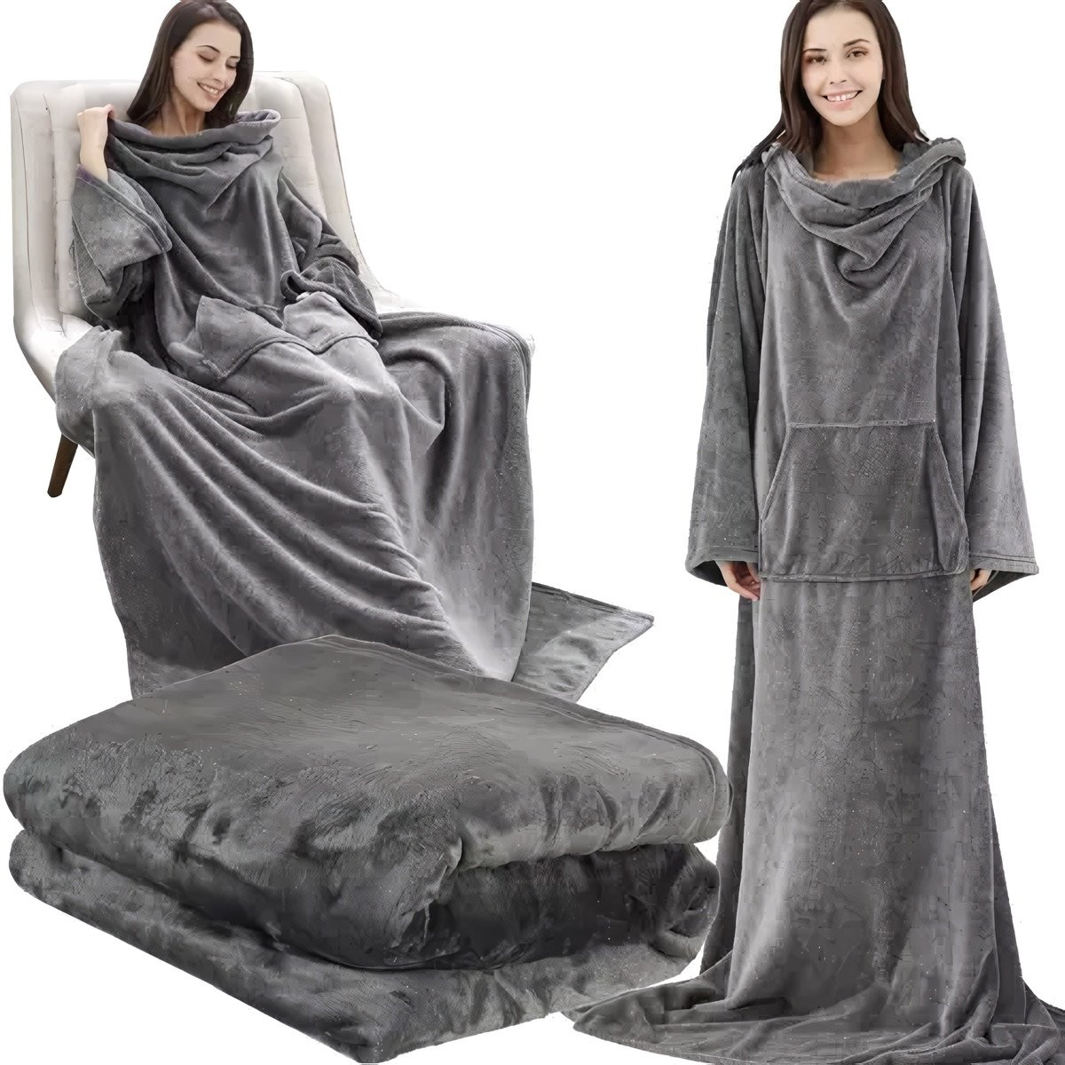 Large Gray Felt Coat XXL - Warming & Practical