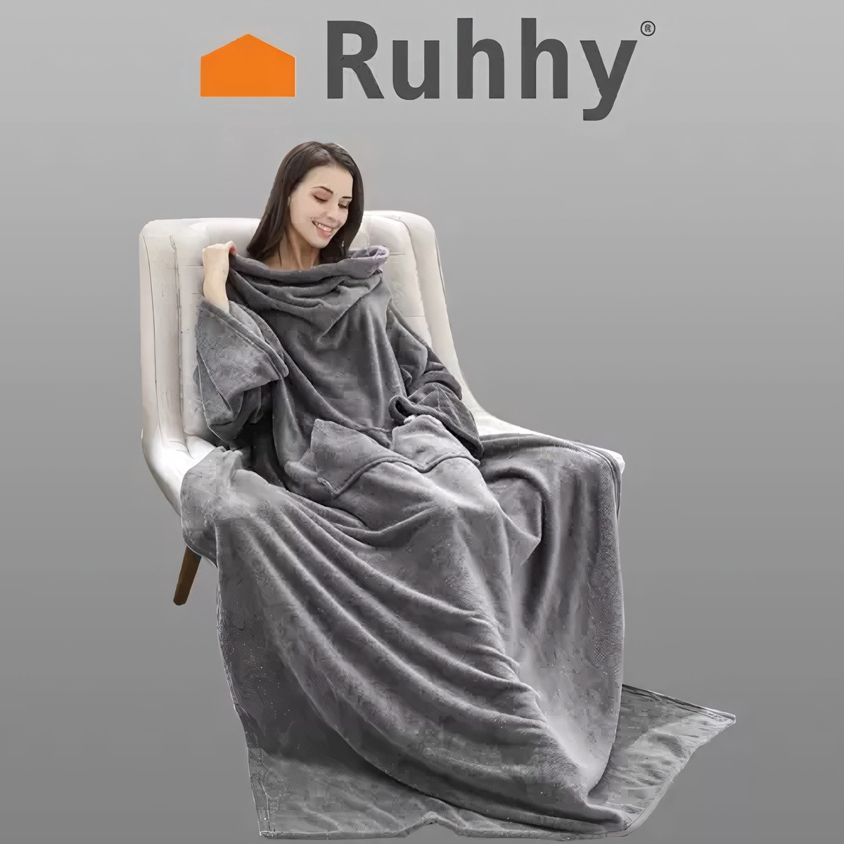 Large Gray Felt Coat XXL - Warming & Practical