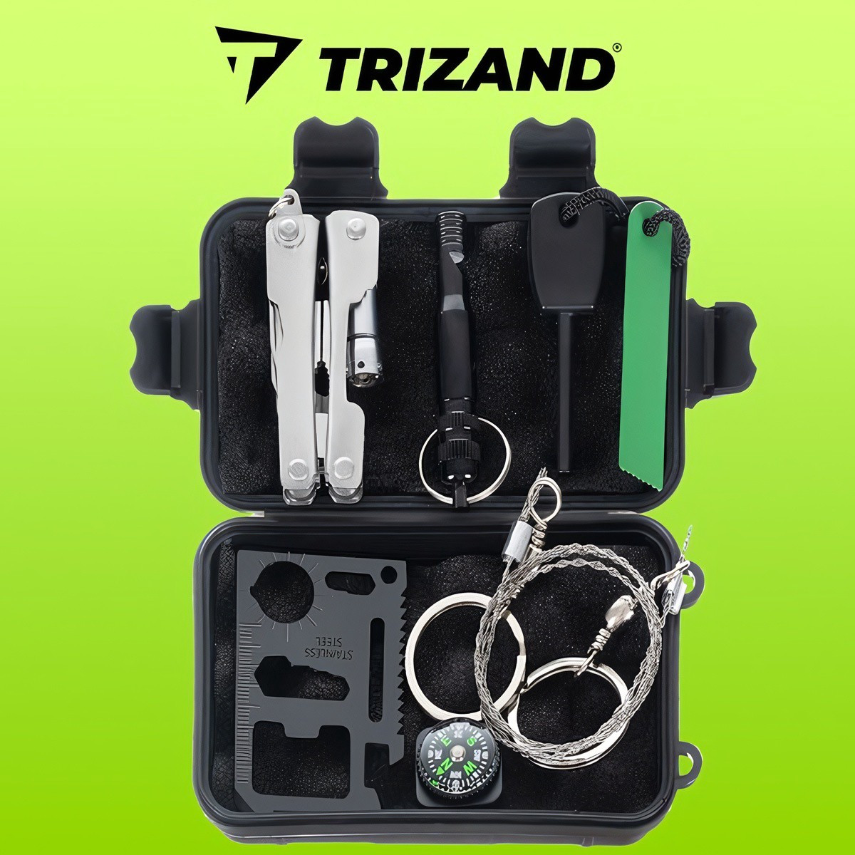 Survival-Kit 7in1: Multitool, Kompass, Säge