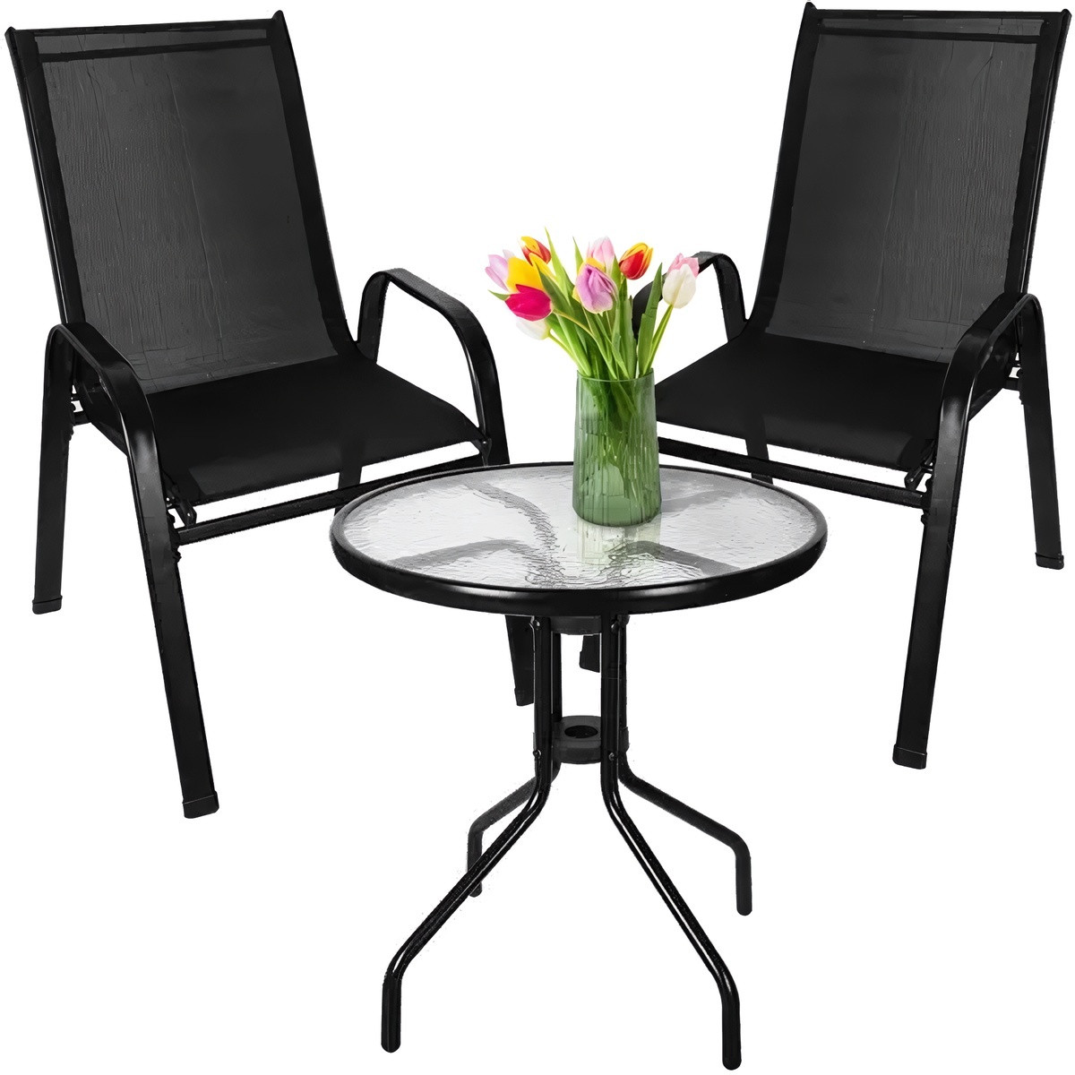 Conjunto de móveis de varanda com mesa e 2 cadeiras