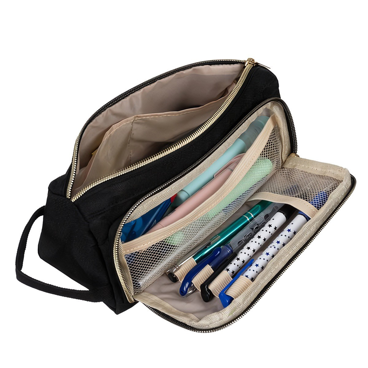 Dubbel uitschuifbare etui - zwart