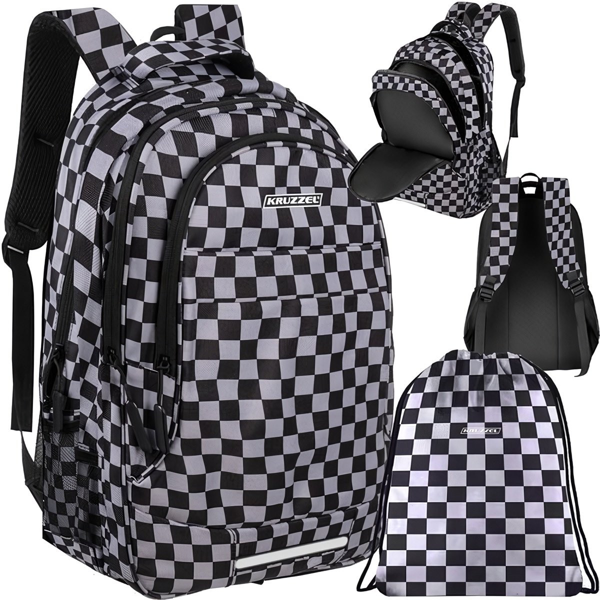 Backpack 30L Checkered Pattern Waterproof