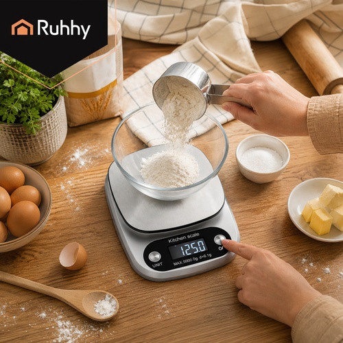 5kg Electronic Kitchen Scale, Stainless Steel, Tare Function