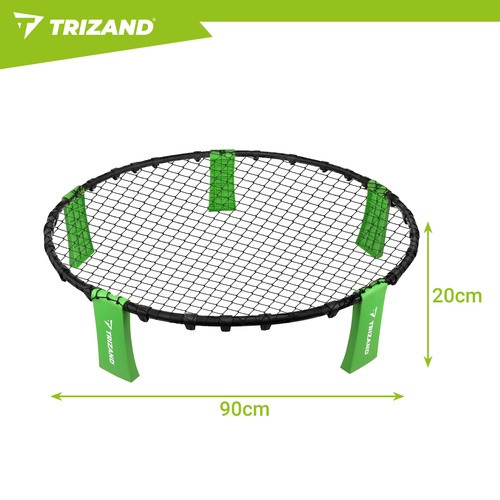Conjunto de mini vôlei Roundnet com 3 bolas e bomba de ar.