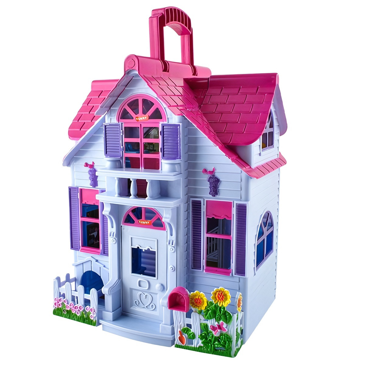 Maison de poupée pliable portable avec accessoires