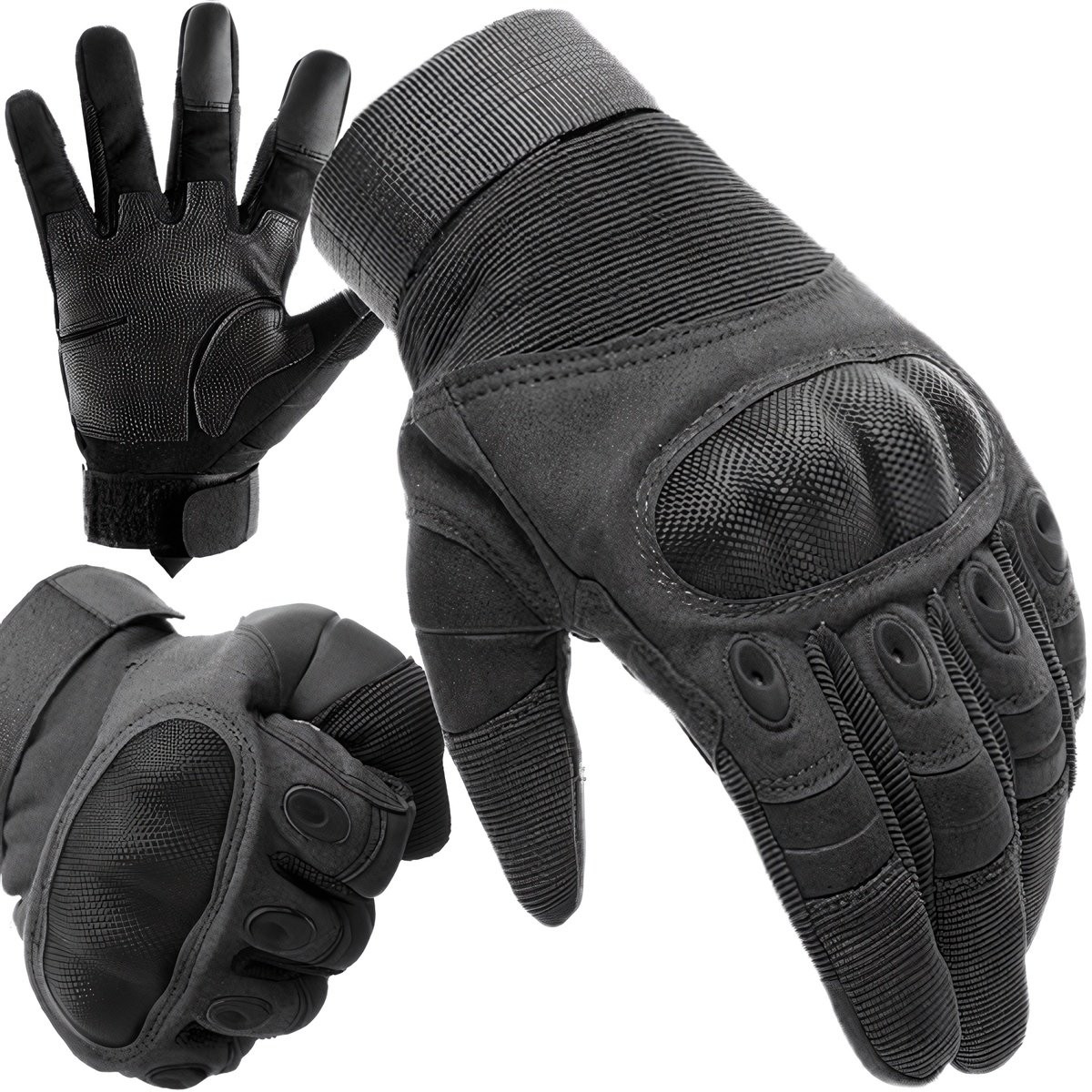Tactical Durable Black Gloves L Touch