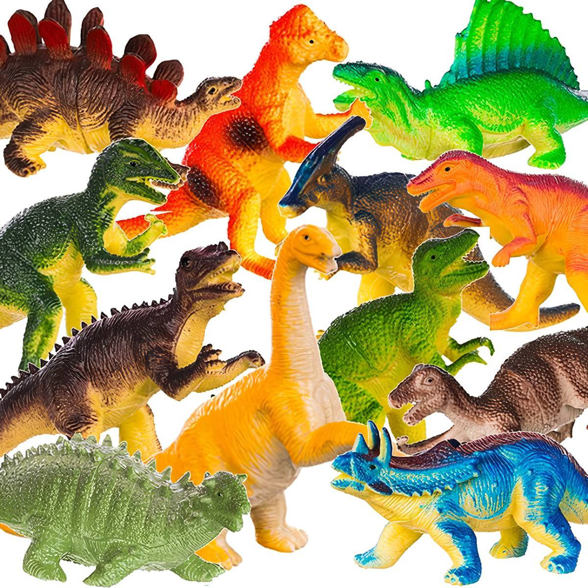 Plastic dinosaur figures - 12 parts
