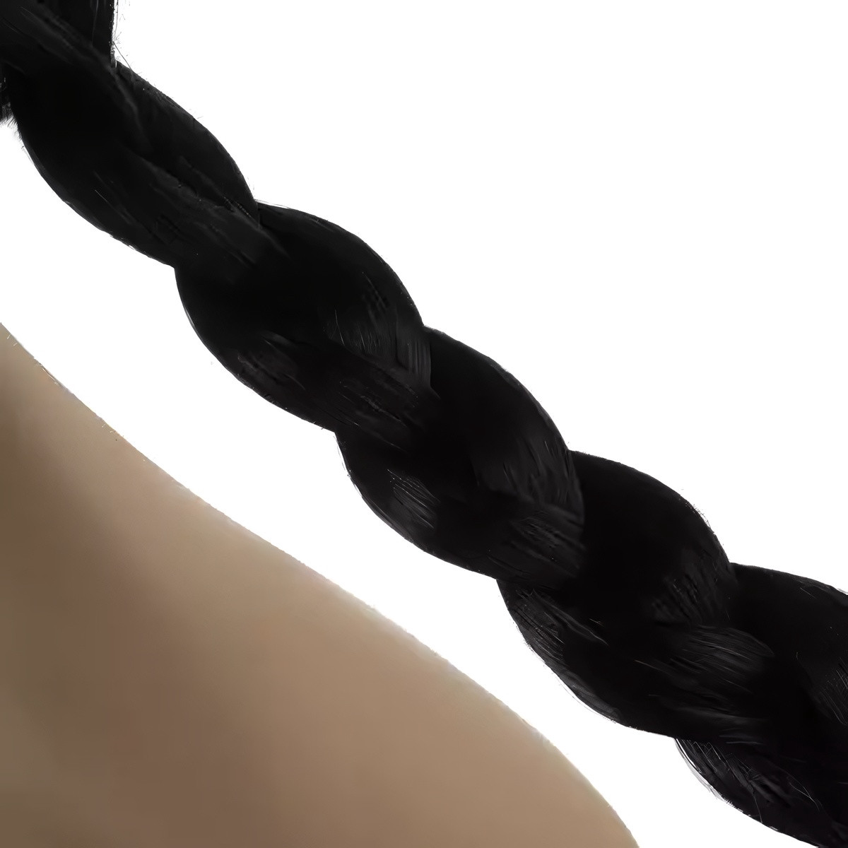 Parrucca nera lunga intrecciata: regolabile e resistente
