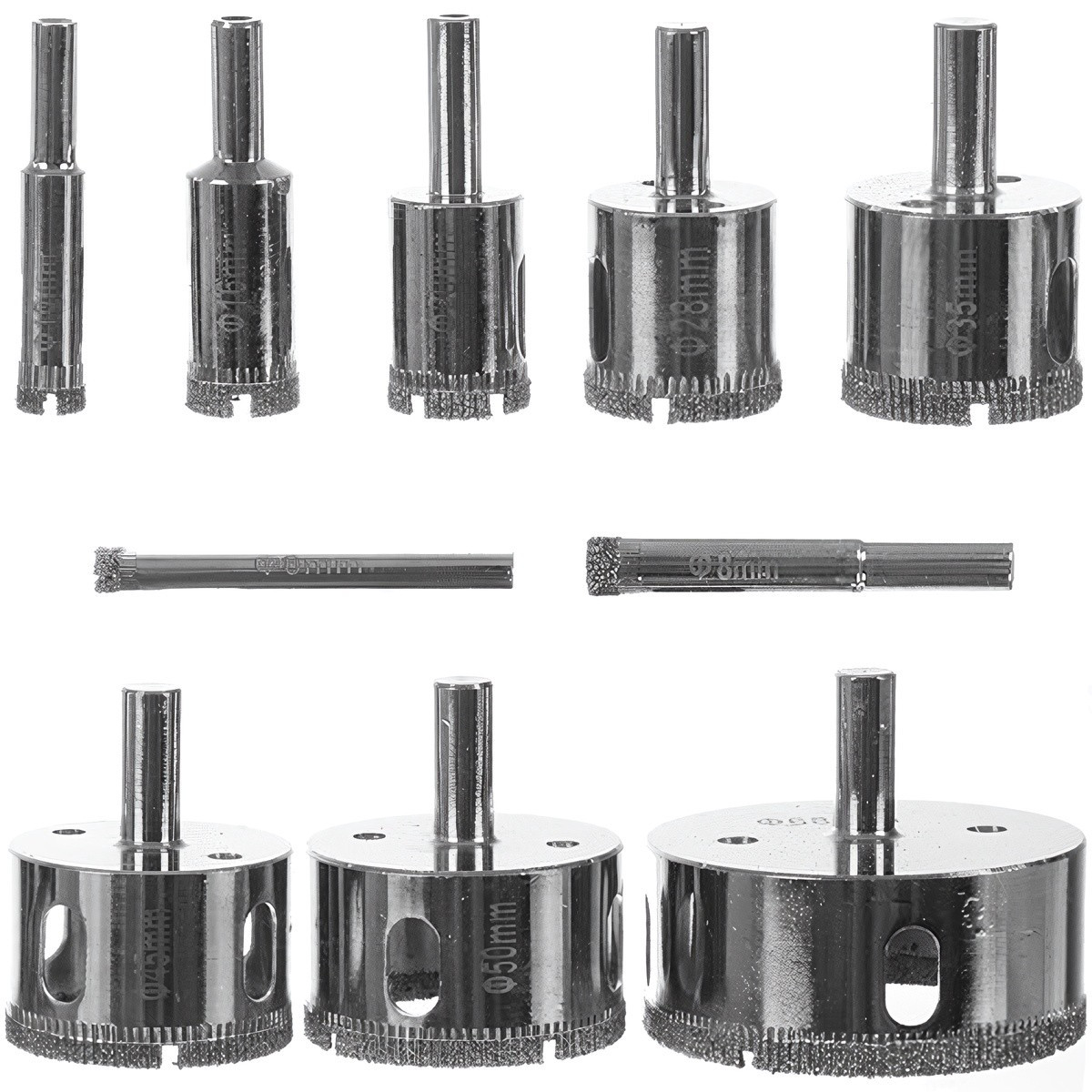 Diamond hole saws for Gres, Glass & Tile - 10 Sizes