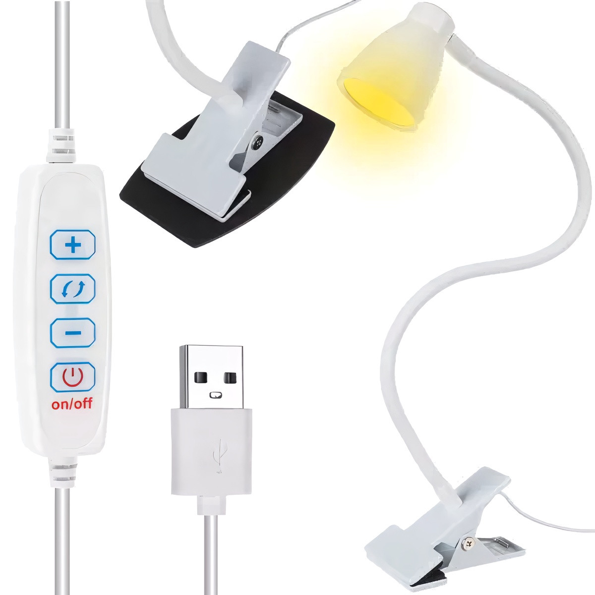 Adjustable Clamp Lamp with 3 Light Modes