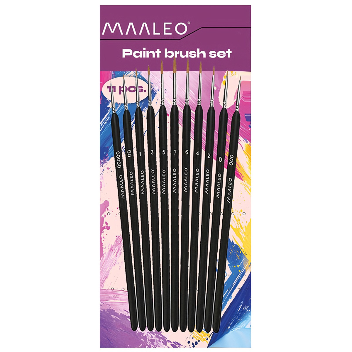 Ensemble de pinceaux avec support – 11 pièces