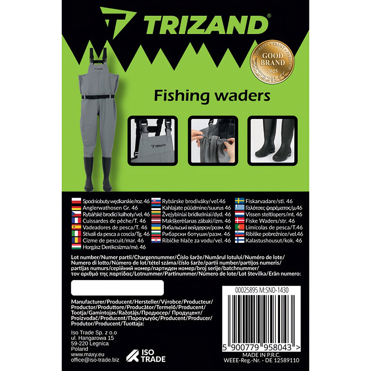 Fishing Waders – Size 46, Waterproof, Durable