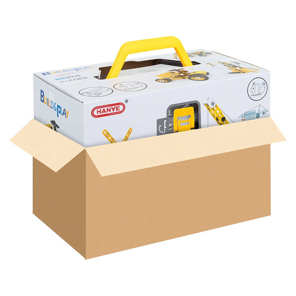 Construction Blocks Set, 100 Pieces, Vehicles, Educational