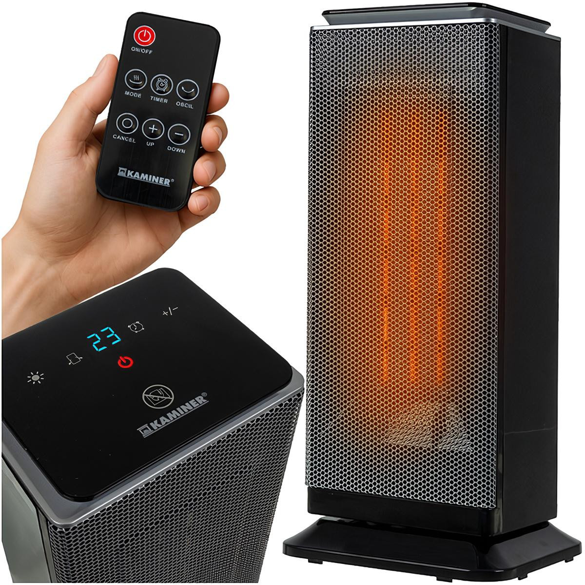 Electric Heater, 2000W PTC Ceramic, Remote Control
