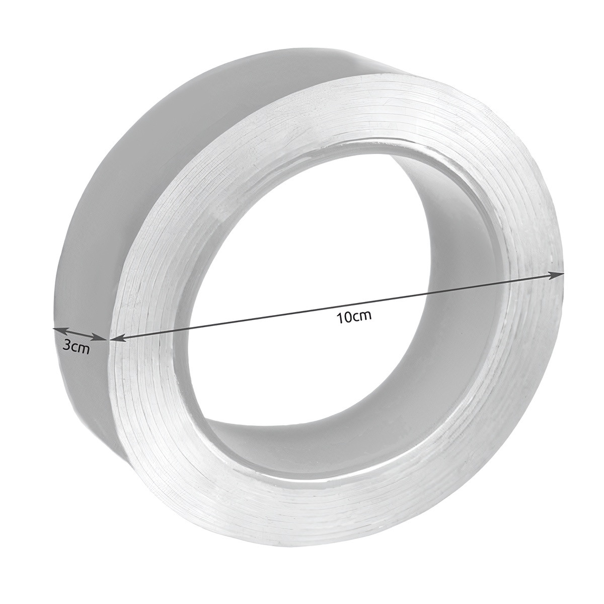 Cinta Doble Cara Reutilizable Transparente 3m 1mm