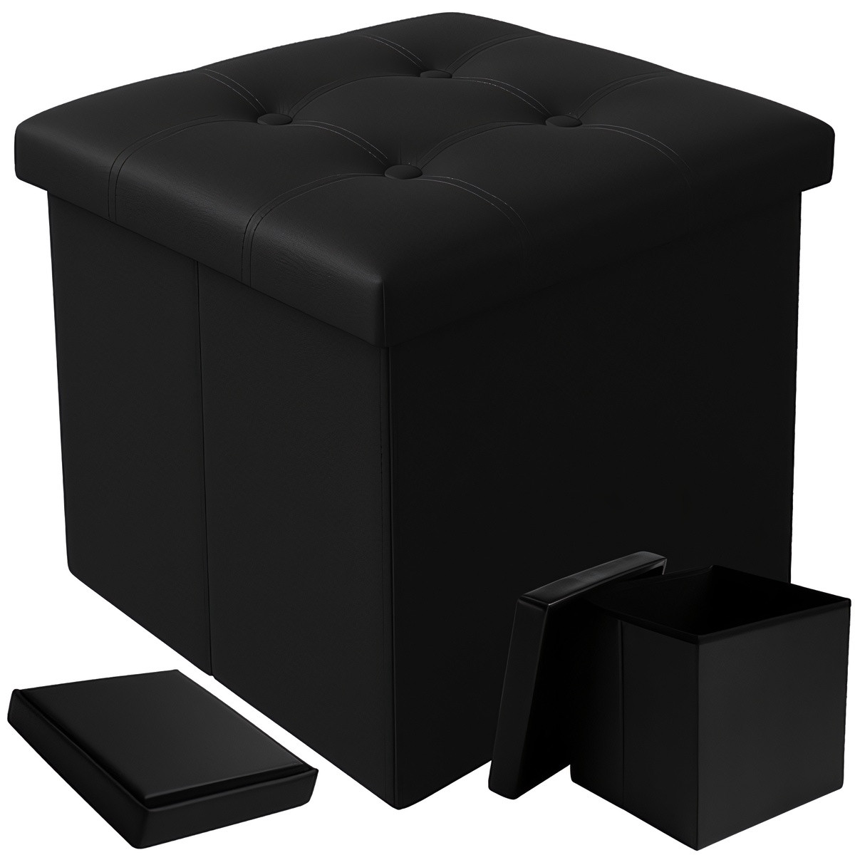 Puff plegable negro 25779