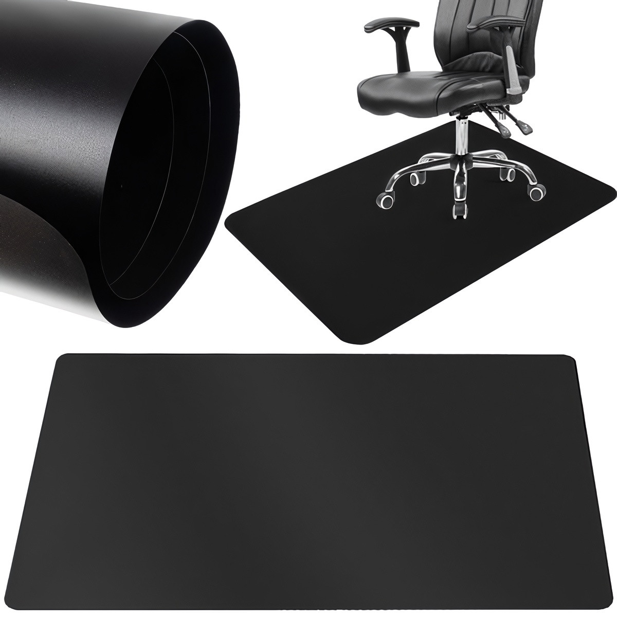 Protective mat 130x90 cm Black Polypropylene