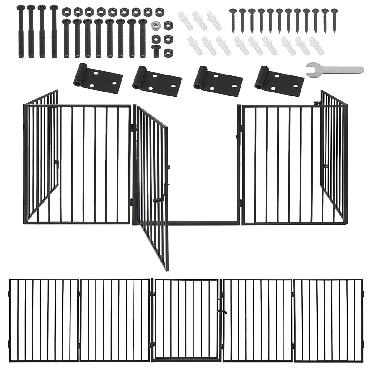 Adjustable Black Fireplace Gate, Easy Installation