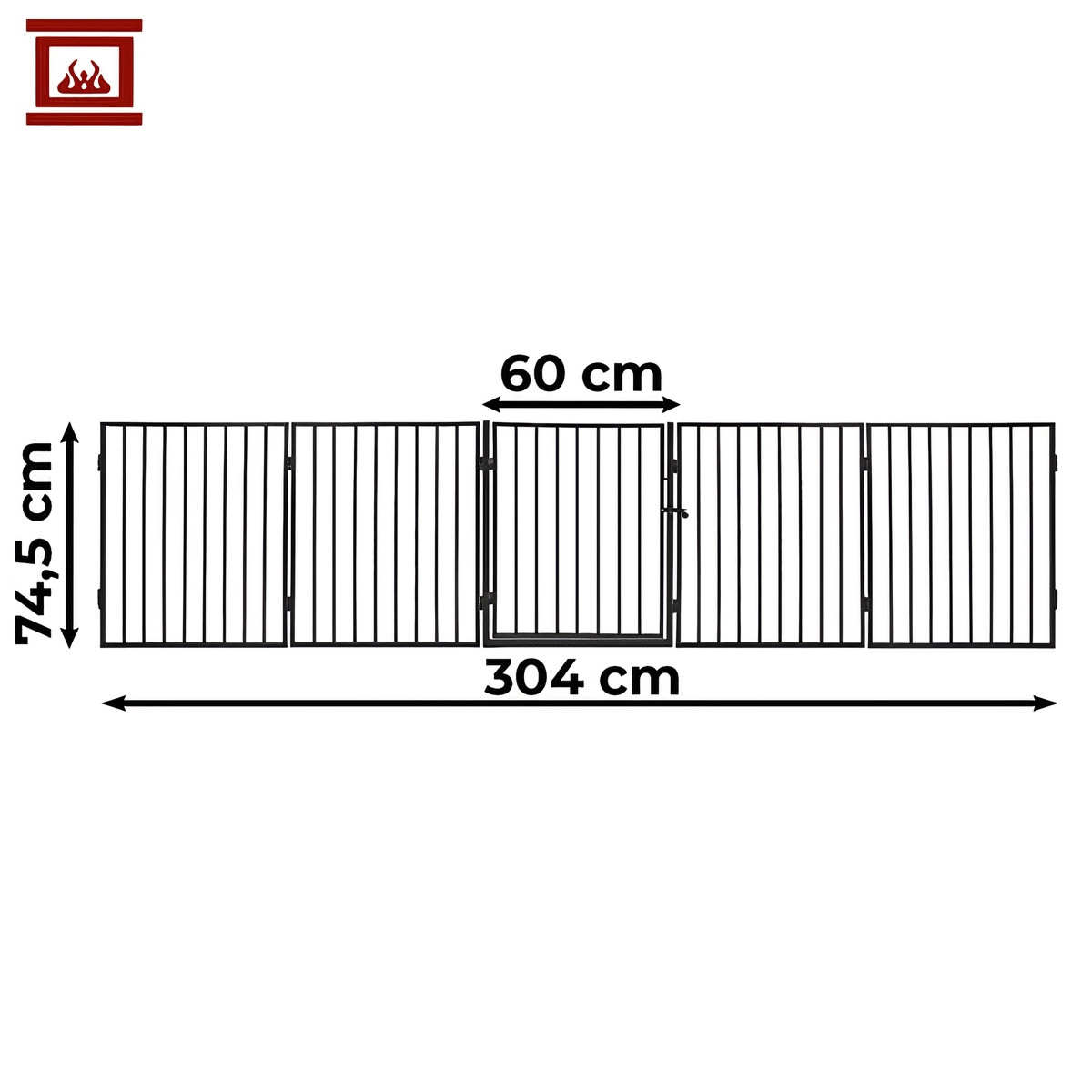 Adjustable Black Fireplace Gate, Easy Installation