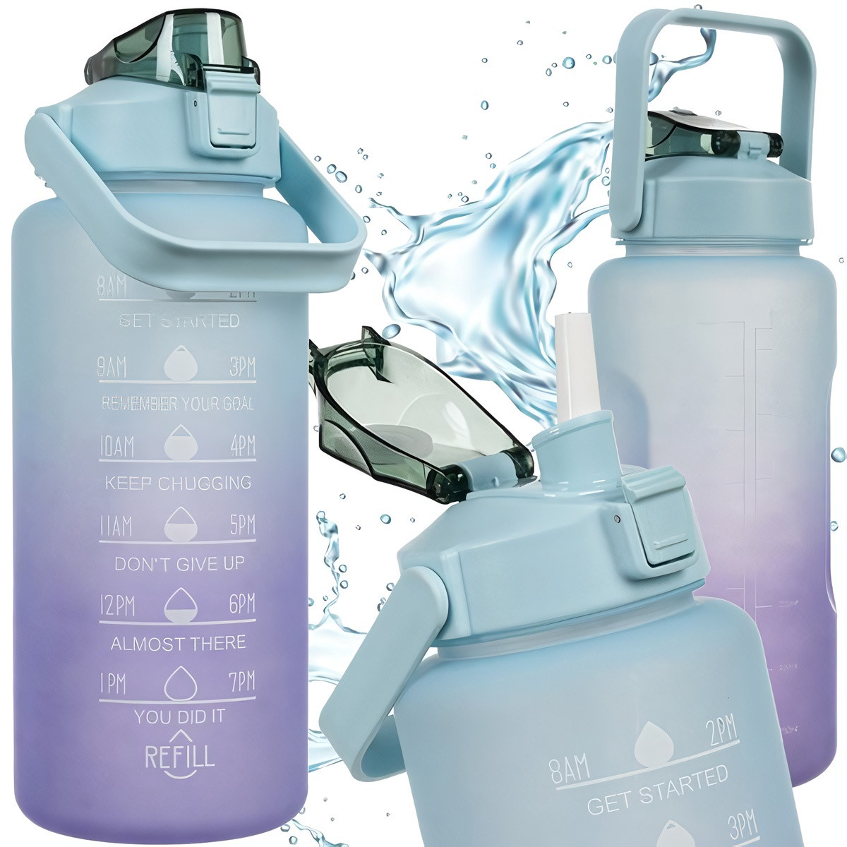 Große Wasserflasche 2L mit Tragegriff