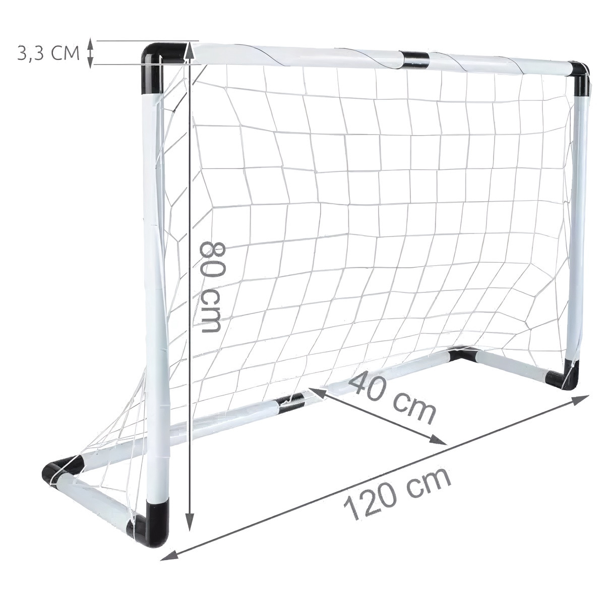 Porta da calcio con pallone e set pompa