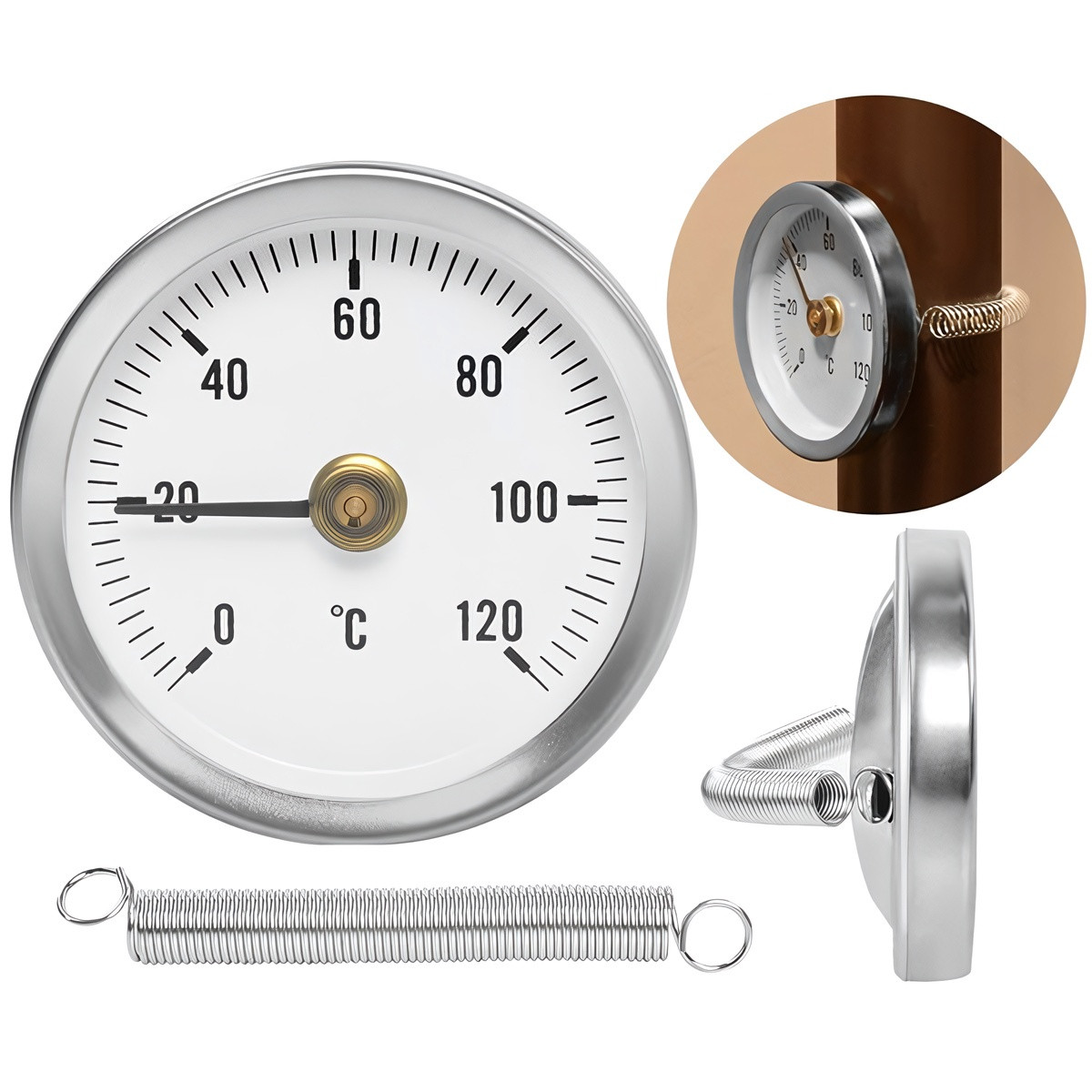 Galvanized Disc Thermometer 0-120°C Exact
