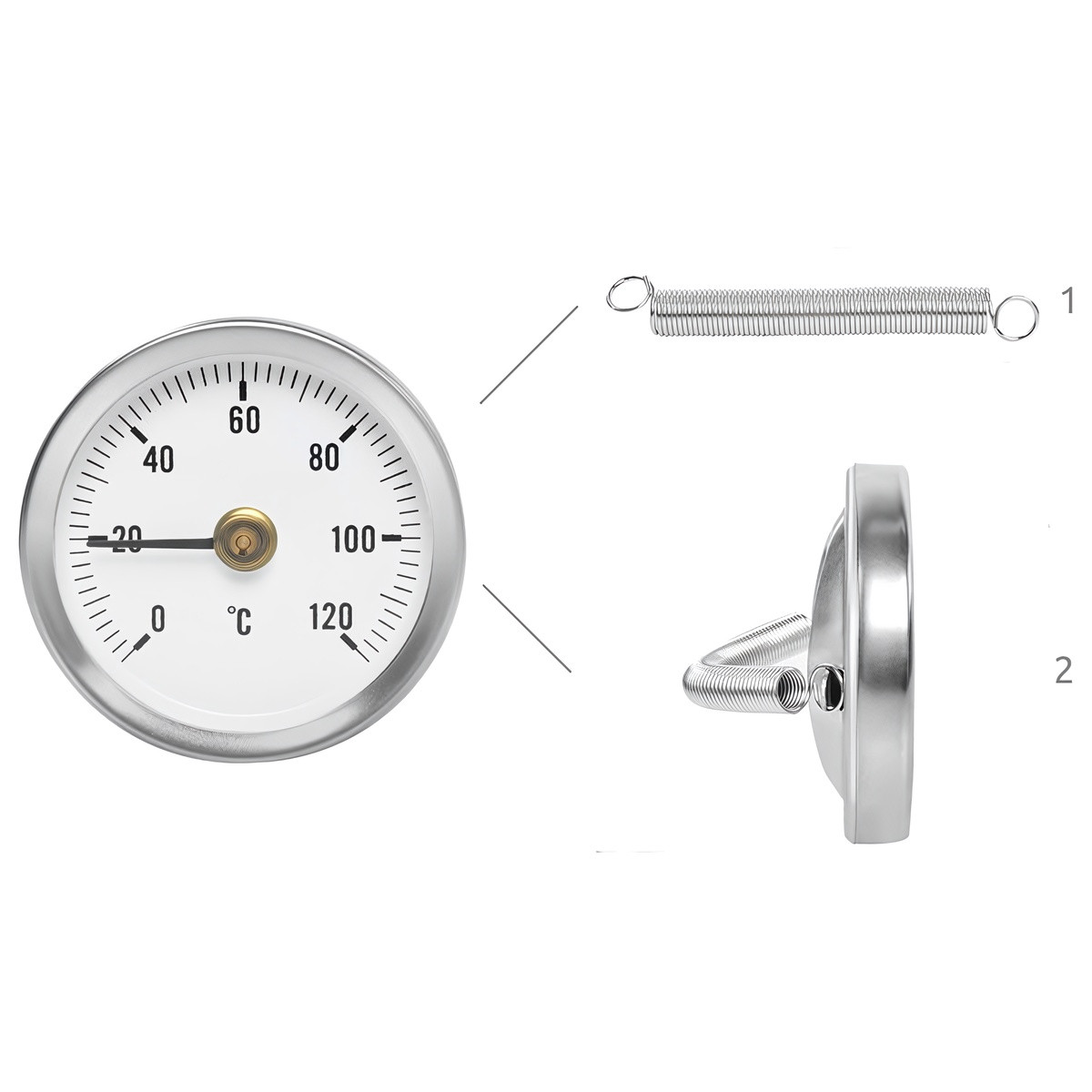 Galvanized Disc Thermometer 0-120°C Exact