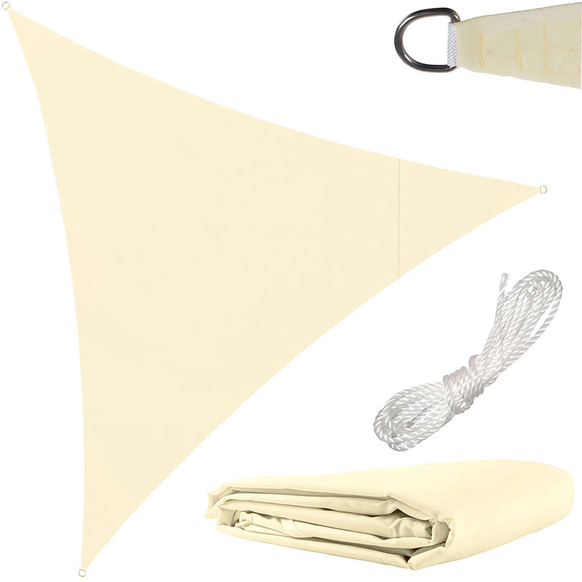 Waterproof Triangular Sun Sail 3x3x3m Beige