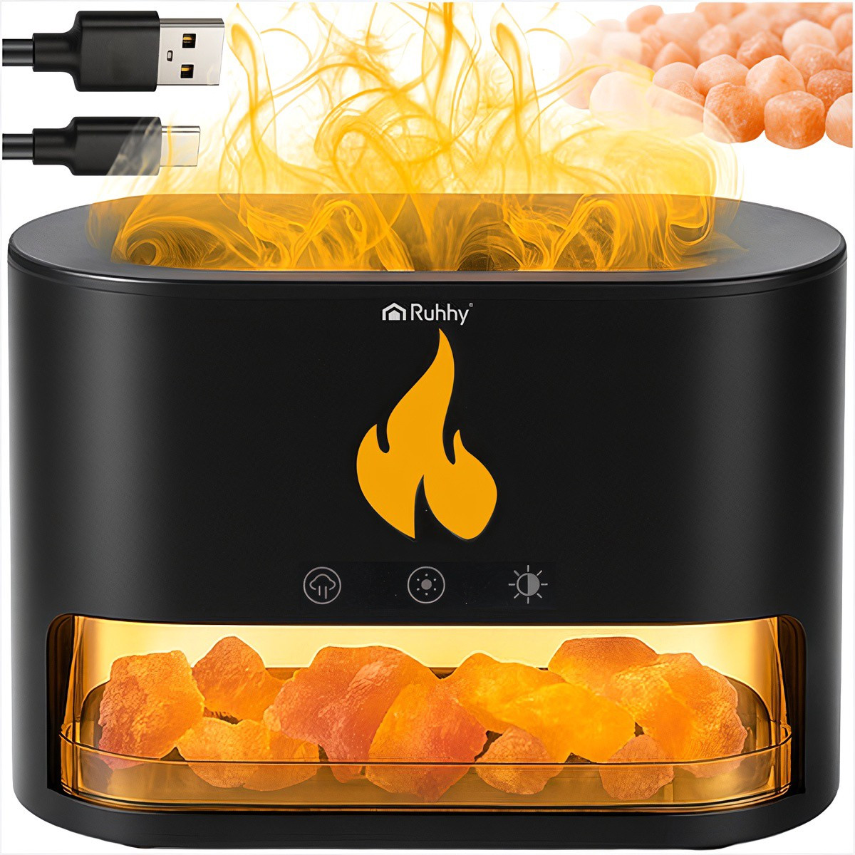 Aroma Diffuser Luchtbevochtiger, 250ml, LED Haardeffect