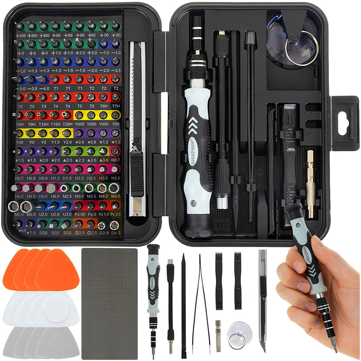 Precision Screwdriver Set, 133-Piece, CRV Bits