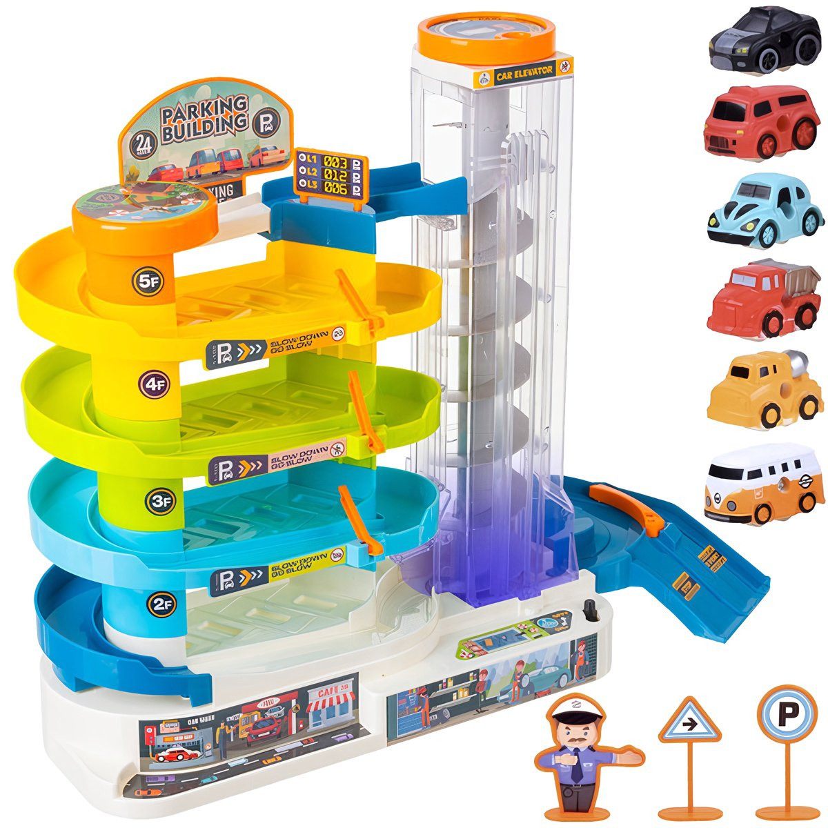 Interactive 5-Level Car Parking Garage with Elevator