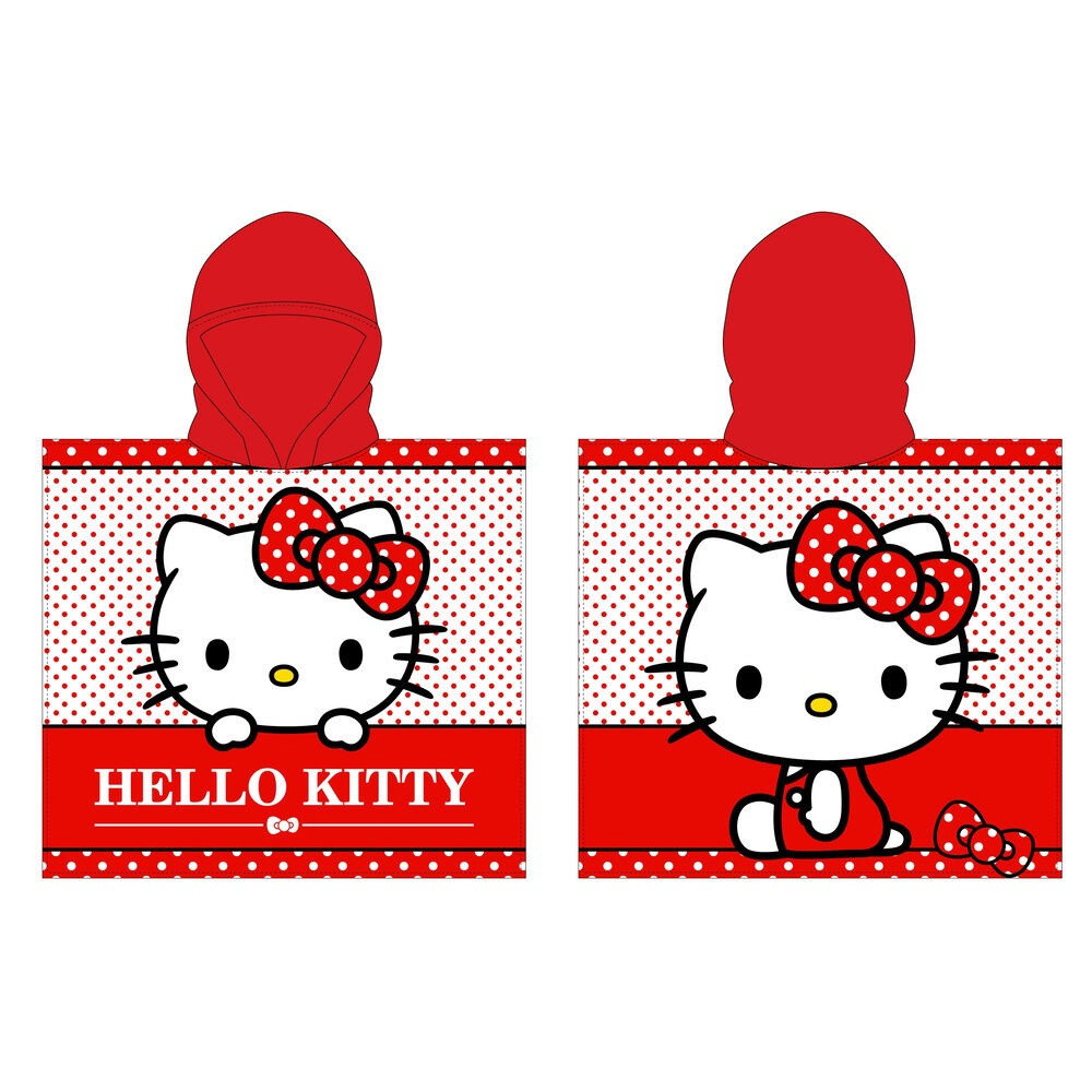 Toalha poncho de microfibra Hello Kitty