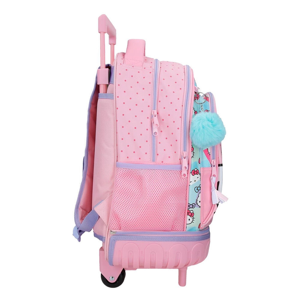 Carrinho compacto extraível Hello Kitty com laços, 43 cm